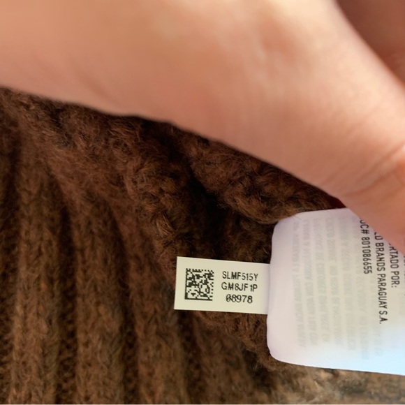 American Eagle | Semi Crop Soft Brown Turtleneck Ribbed Sweater - Picture 4 of 8